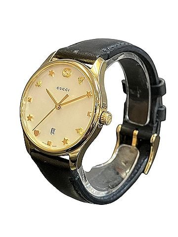 Gucci Gucci GUCCI Mother-of-Pearl Watch, Total Weight 26.3g, GP Genuine Leather Strap, Quartz Movement, Dial, 126.5 (view 2)