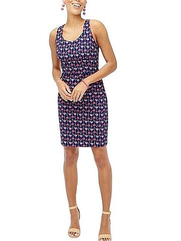 J.Crew Factory Store Floral Tailored Sleeveless Sheath Mini Dress Cocktail Dress (view 2)