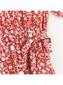 Oliphant 100% Cotton Print Red White Cocktail Dress Size M - photo 4