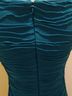 Roz & Ali 100% Polyester 100% Polyester Solid Teal Cocktail Dress Size 4 - photo 4