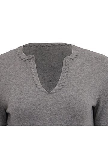 Tory Burch Tory Burch Sayre Sweater with Pockets in Grey Cashmere (view 2)