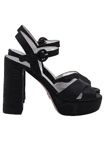 Prada Prada Slingback Pumps in Black Suede (view 1)