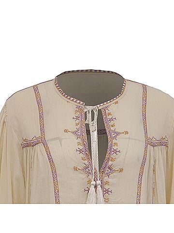 Isabel Marant Isabel Marant Etoile Silekia Embroidered Blouse in Cream Cotton (view 2)