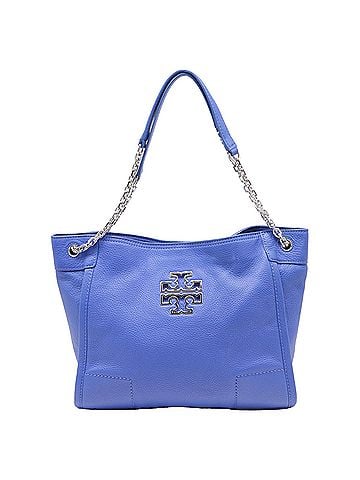 Tory Burch Tory Burch Small Britten Chain Tote Bag in Blue Leather (view 1)