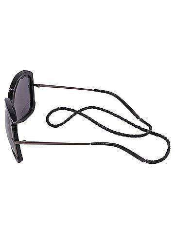 Bottega Veneta Bottega Veneta Square Sunglasses in Black Metal (view 2)