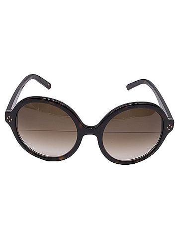 Chloé Chloé Havana Round Sunglasses in Brown Acetate (view 1)