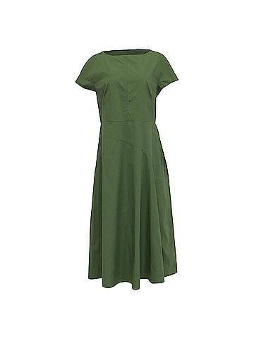 Max Mara Weekend Max Mara Magma Midi Dress in Green Cotton (view 1)