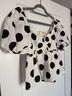 La' Ven Polka Dots White Black Blouse Size S - photo 4
