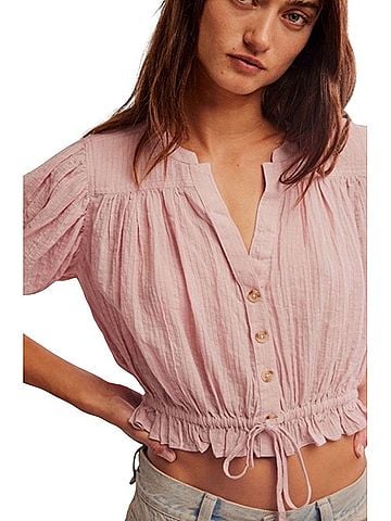 Free People Little Cloud Short Sleeve Blouse (view 1)