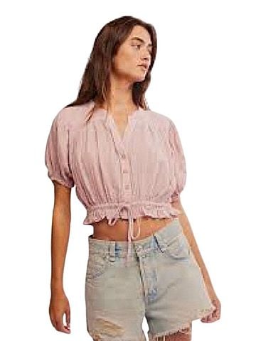 Free People Little Cloud Short Sleeve Blouse (view 2)