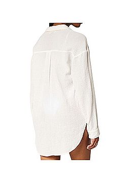 Hollister Gauze Button-Through Mini Shirt Dress Long Sleeve T-Shirt (view 2)