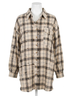 Easel Plaid Brown Barrymore Plaid Top in Ecru Size M - photo 1
