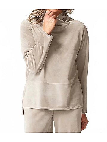 Habitat Cozy Velour Tranquil Top in Latte (view 2)