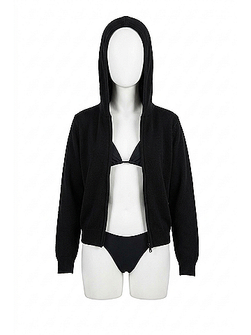 SKIMS Terry Lounge Zip Up Hoodie in Onyx (view 1)