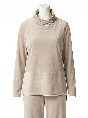 Habitat Cozy Velour Tranquil Top in Latte (view 1)