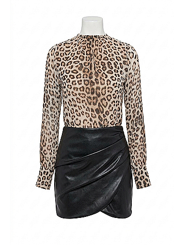 Generation Love Violetta Leo Chiffon Blouse in Leopard (view 1)