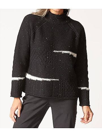 Habitat Harvest Tweed Pullover Sweater in Black (view 2)