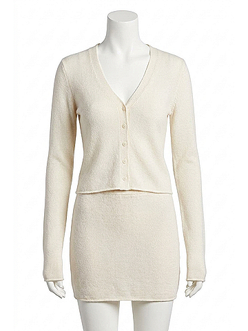 SKIMS Featherweight Cashmere Cardigan in Egret (view 1)
