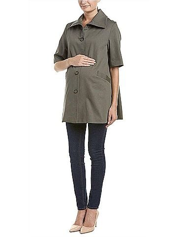 Hatch Women's The Swing Coat Spring Jacket in Olive (view 2)