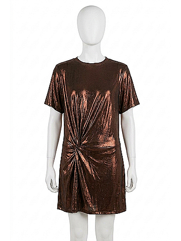 Elan Shimmer Mini Dress in Chocolate Brown (view 1)