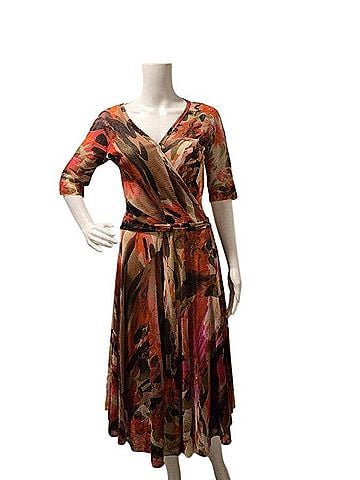 FUZZI Wrap Sleeve Floral Dress Casual Dress (view 1)