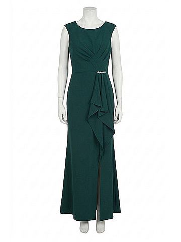 Joseph Ribkoff Women's Ruffled Mermaid Evening Dress in Absolute Green (view 1)