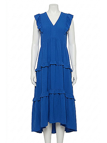 Umgee Ruffle Tiered Midi Dress in Royal (view 1)