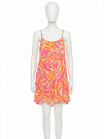 P.J. Salvage Tropical Punch Lounge Mini Dress in Orange Crush (view 1)