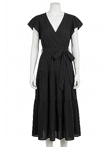 AndTheWhy Leap Of Faith Midi Dress in Black (view 1)