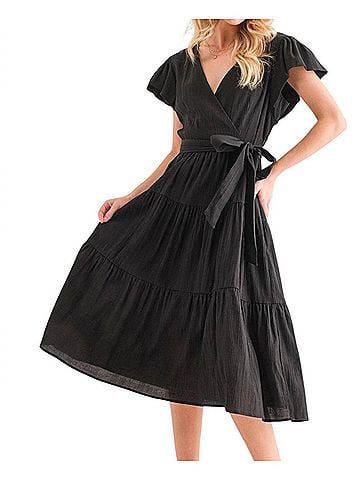 AndTheWhy Leap Of Faith Midi Dress in Black (view 2)