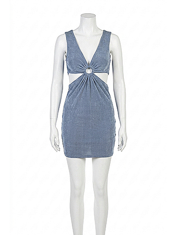 Olivaceous Torian O Ring Dress in Blue (view 1)