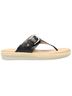 Flexi Black Leather Thong Sandals Size 6 1/2 - photo 1