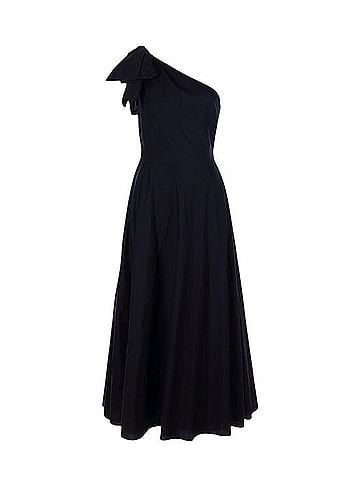 Giambattista Valli One-Shoulder Bow Cotton Poplin Maxi Gown Casual Dress (view 2)