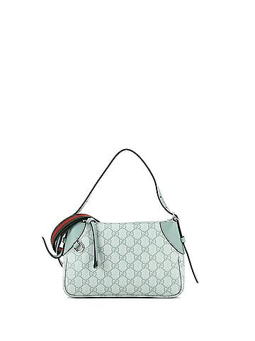 Gucci Emblem Shoulder Bag GG Coated Canvas with Leather Small (view 1)