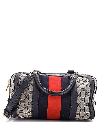 Gucci Vintage Web Boston Bag GG Canvas Small (view 1)