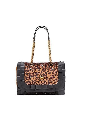 Betsey Johnson Leopard Ruffle Shoulder Bag Shoulder Bag (view 1)