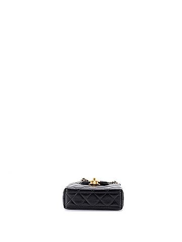 Chanel Kelly Top Handle Shopping Bag Quilted Shiny Aged Calfskin Nano (view 2)