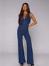 REVICE Chevron-herringbone Blue Jumpsuit Size XS - photo 3