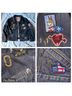 Marc Jacobs 100% Cotton Animal Print Color Block Graphic Black Blue Red Denim Jacket Size S - photo 5