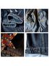 Marc Jacobs 100% Cotton Animal Print Color Block Graphic Black Blue Red Denim Jacket Size S - photo 7