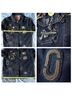 Marc Jacobs 100% Cotton Animal Print Color Block Graphic Black Blue Red Denim Jacket Size S - photo 3