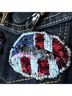 Marc Jacobs 100% Cotton Animal Print Color Block Graphic Black Blue Red Denim Jacket Size S - photo 15