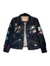 Marc Jacobs 100% Cotton Animal Print Color Block Graphic Black Blue Red Denim Jacket Size S - photo 1
