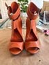 Leon Max 100% Leather Orange Heels Size 8 1/2 - photo 5