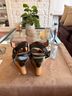Leifsdottir 100% Leather Multi Color Black Wedges Size 8 - photo 3