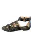Coach 100% Leather Black Gold Sandals Size 8 - photo 2