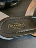 Coach 100% Leather Black Gold Sandals Size 8 - photo 3