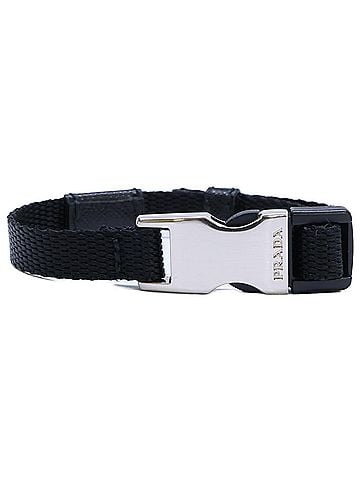 Prada PRADA Re-NYLON Buckle Nylon Bracelet, Black, Men's (view 2)