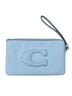 Coach 100% Leather Solid Blue Leather Clutch One size - photo 1