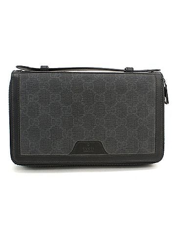 Gucci GUCCI Gucci Long Wallet 409206 Travel Case Organizer GG Supreme Men's Black (view 1)